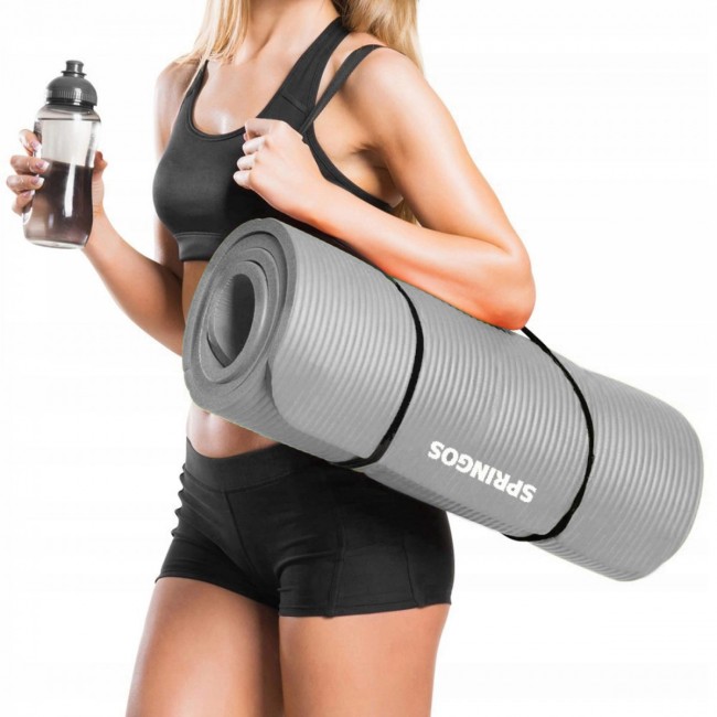 Коврик для фитнеса Springos NBR 1 см YG0032 Grey