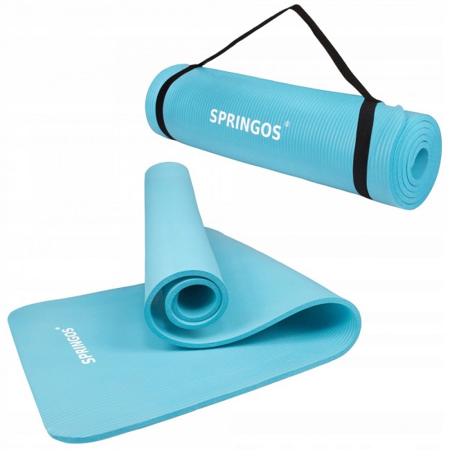 Коврик для фитнеса Springos NBR 1 см YG0033 Sky Blue