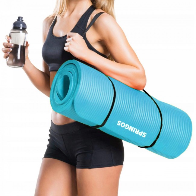 Коврик для фитнеса Springos NBR 1 см YG0033 Sky Blue