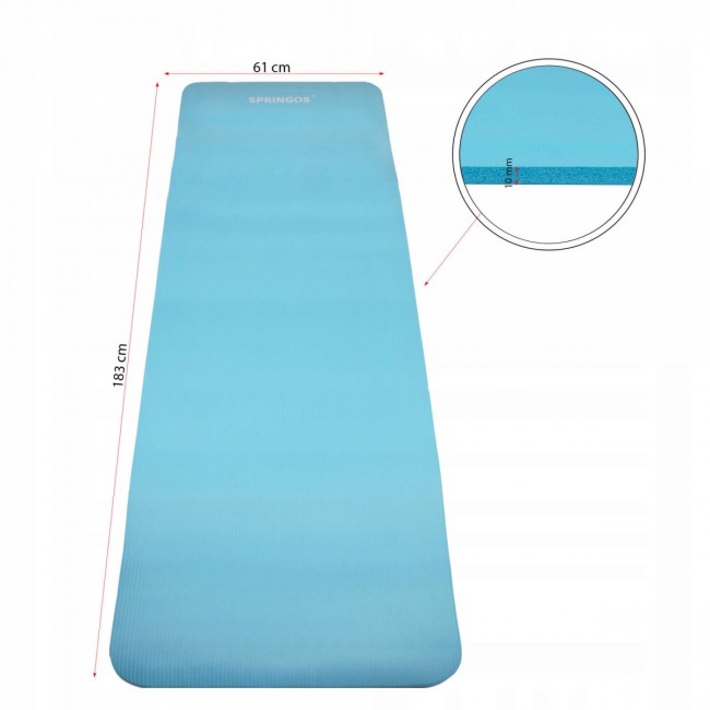 Коврик для фитнеса Springos NBR 1 см YG0033 Sky Blue