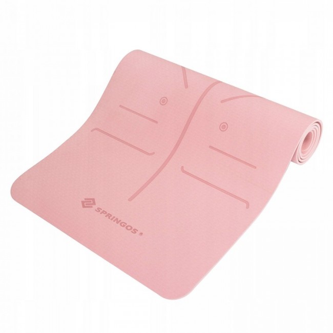 Килимок для йоги Springos TPE 6 мм YG0018 Pink