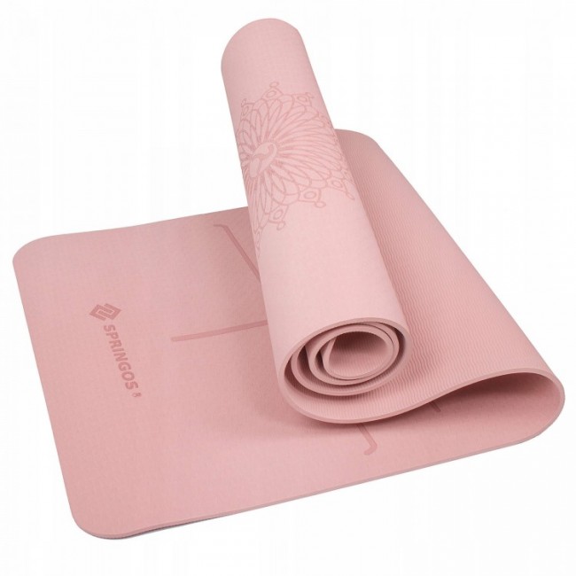 Килимок для йоги Springos TPE 6 мм YG0018 Pink Килимок для йоги Springos TPE 6 мм YG0018 Pink