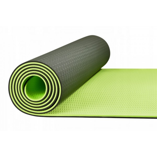 Коврик для йоги и фитнеса 4FIZJO TPE 6 мм 4FJ0032 Black/Green
