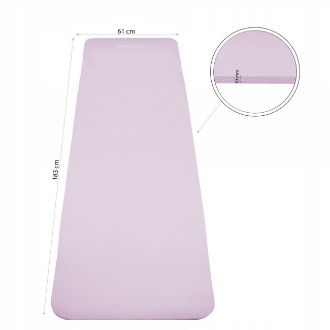 Коврик (мат) для йоги и фитнеса Springos NBR 1 см YG0038 Purple