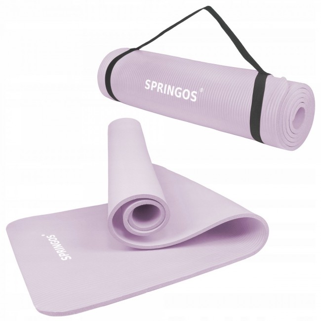Коврик (мат) для йоги и фитнеса Springos NBR 1 см YG0038 Purple