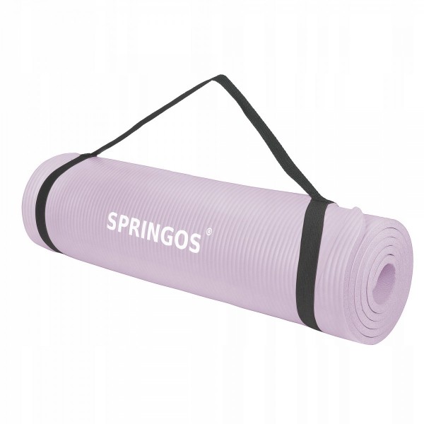 Килимок (мат) для йоги та фітнесу Springos NBR 1 см YG0038 Purple