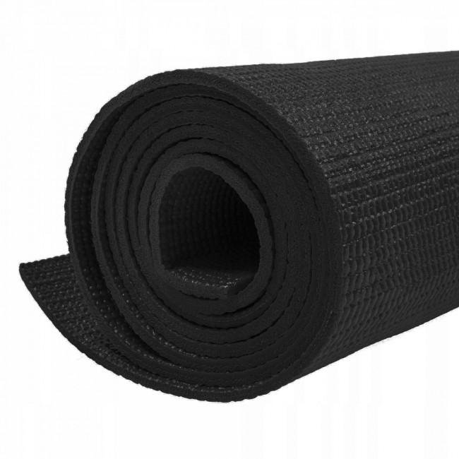 Мат для йоги та фітнесу Springos PVC 4 мм YG0034 Black