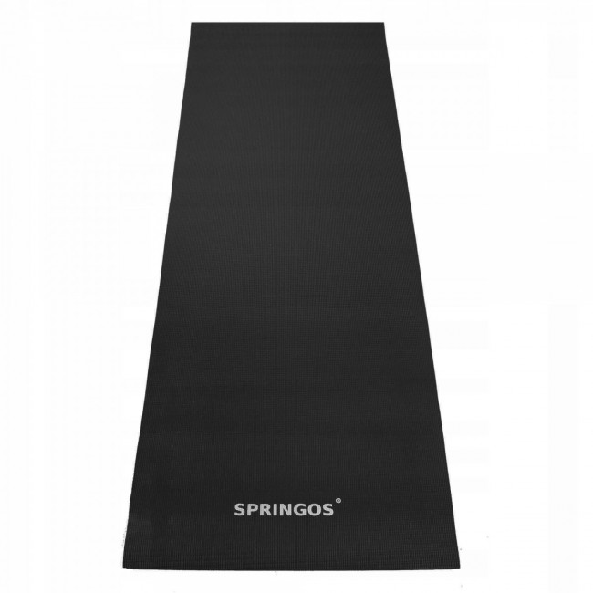Мат для йоги та фітнесу Springos PVC 4 мм YG0034 Black