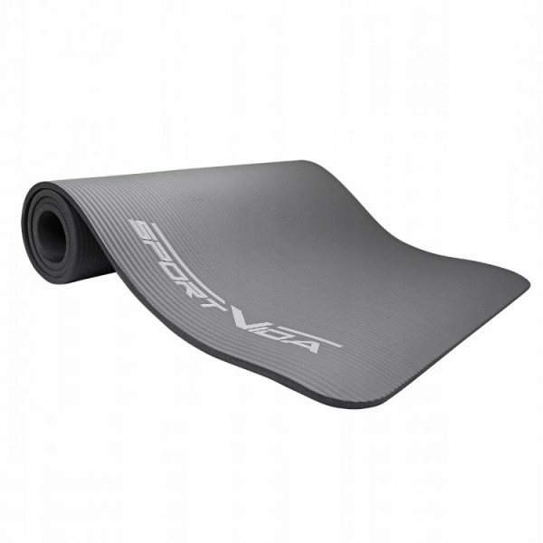 Килимок для фітнесу та йоги SportVida NBR 1 см SV-HK0247 Grey