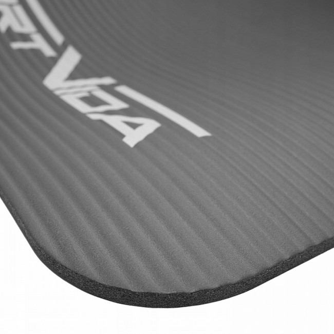 Килимок для фітнесу та йоги SportVida NBR 1 см SV-HK0247 Grey