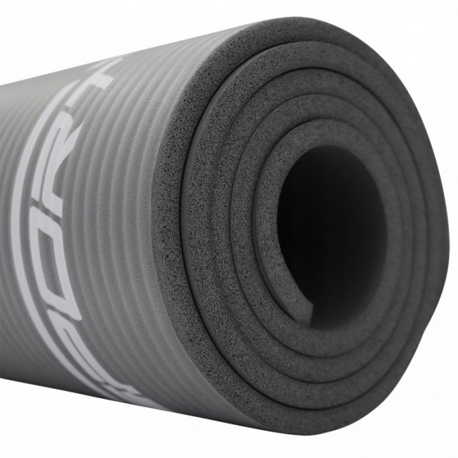 Килимок для фітнесу та йоги SportVida NBR 1 см SV-HK0247 Grey
