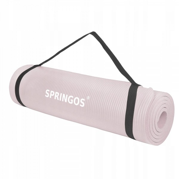 Килимок (мат) для йоги та фітнесу Springos NBR 1 см YG0039 Pink