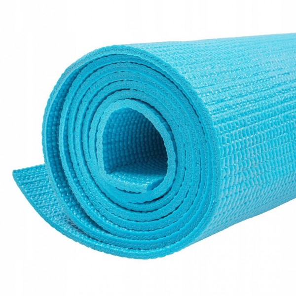 Мат для йоги та фітнесу Springos PVC 4 мм YG0035 Sky Blue