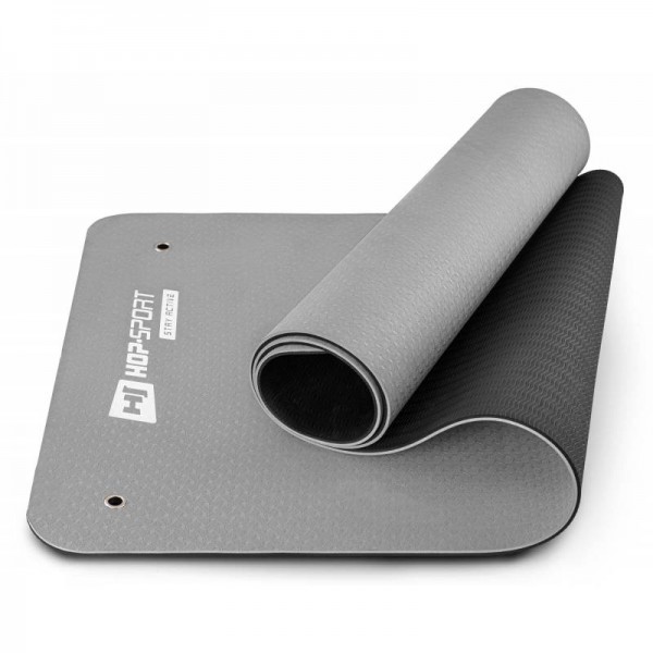 Коврик для фитнеса с отверстиями TPE 0,8 см Hop-Sport HS-T008GM серый
