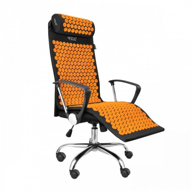 Масажний килимок з валиком 4FIZJO Classic Mat XL Аплікатор Кузнєцова Black/Orange (P-5907222931776)