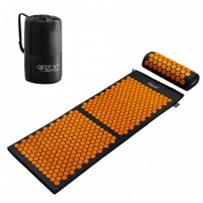 Акупунктурний масажний килимок з валиком 4FIZJO Аплікатор Кузнєцова 128 x 48 см 4FJ0049 Black / Orange