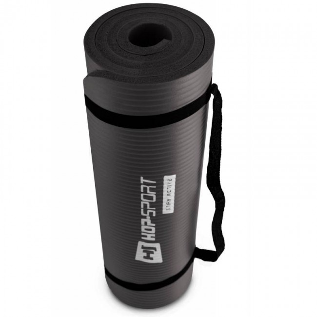Коврик для фитнеса и йоги Hop-Sport HS-N015GM 1,5 см черный