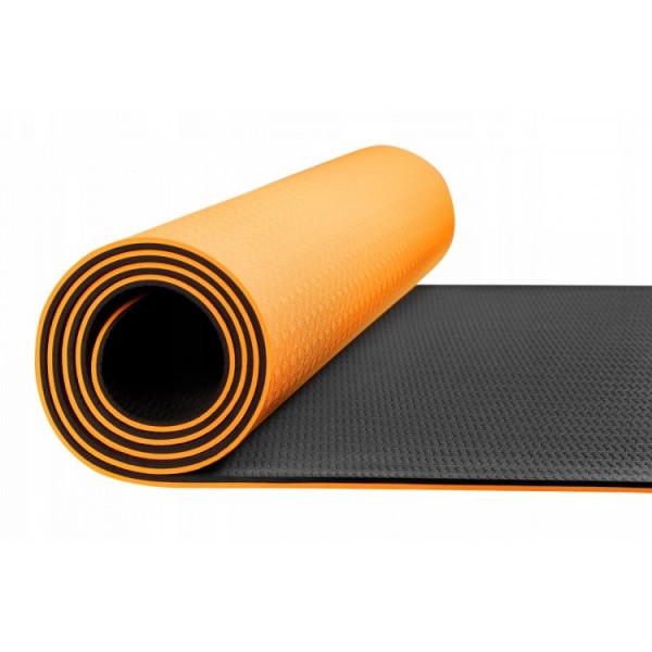 Коврик для йоги (Yoga mat) 4FIZJO TPE 6 мм 4FJ0034 Orange/Black