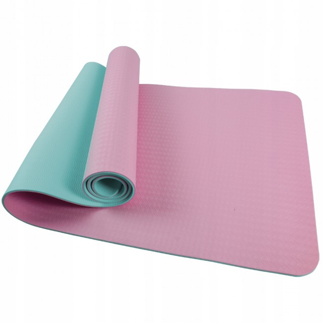 Килимок (мат) для йоги SportVida TPE 4 мм SV-HK0239 Pink / Sky Blue Килимок (мат) для йоги SportVida TPE 4 мм SV-HK0239 Pink / Sky Blue