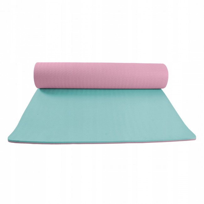 Килимок (мат) для йоги SportVida TPE 4 мм SV-HK0239 Pink / Sky Blue