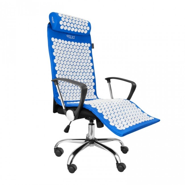 Коврик акупунктурный с валиком 4FIZJO Classic Mat XL Аппликатор Кузнецова 4FJ0085 Blue/White