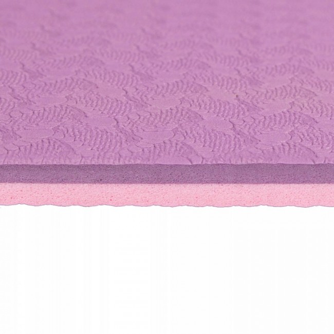 Килимок для йоги (Yoga mat) Springos TPE 6 мм YG0015 Purple/Pink з розміткою