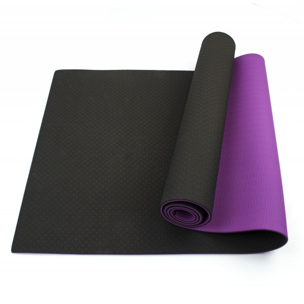 Килимок (мат) для йоги та фітнесу Sportcraft TPE 6 мм ES0020 Black / Violet