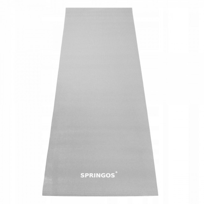 Йога мат Springos PVC 4 мм YG0037 Grey