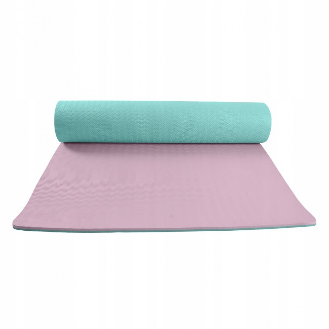 Килимок для йоги SportVida TPE 4 мм SV-HK0240 Sky Blue / Pink