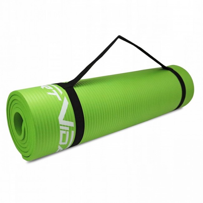 Килимок для фітнесу та йоги SportVida NBR 1.5 см SV-HK0250 Green