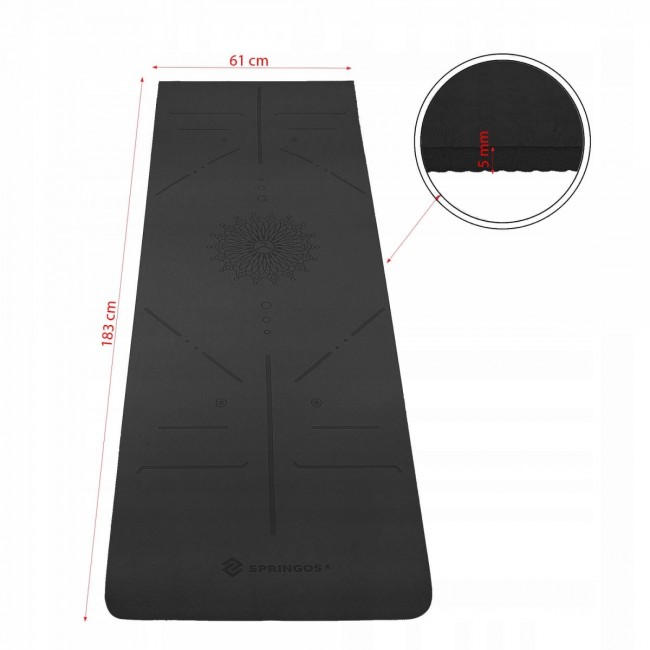 Килимок (мат) для йоги Springos TPE 6 мм YG0016 Black