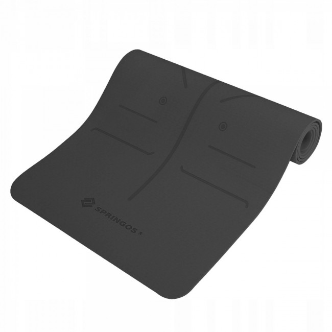 Килимок (мат) для йоги Springos TPE 6 мм YG0016 Black