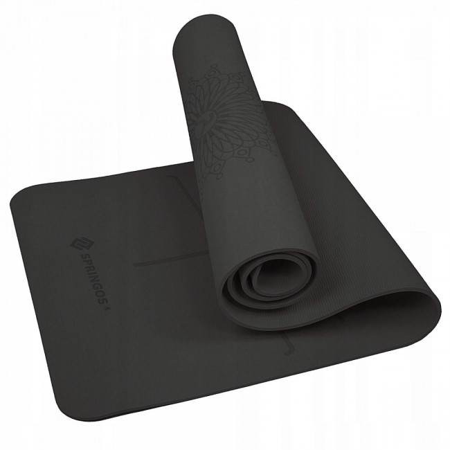 Килимок (мат) для йоги Springos TPE 6 мм YG0016 Black Килимок (мат) для йоги Springos TPE 6 мм YG0016 Black