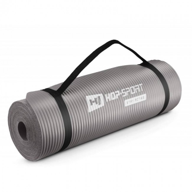 Коврик для фитнеса и йоги Hop-Sport HS-N015GM 1,5 см серый