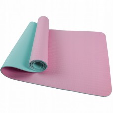Коврик для йоги и фитнеса SportVida TPE 6 мм SV-HK0227 Pink/Sky Blue