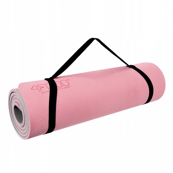 Коврик для фитнеса и йоги 4FIZJO TPE 1 см 4FJ0200 Pink/Grey