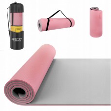 Коврик (мат) для йоги и фитнеса 4FIZJO TPE 1 см 4FJ0200 Pink/Grey