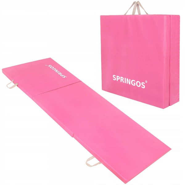 Мат гімнастичний розкладний Springos 180 x 60 x 5.5 cм FA0061 Pink