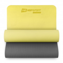Килимок для йоги та фітнесу Hop-Sport TPE 0,6 см HS-T006GM жовто-сірий