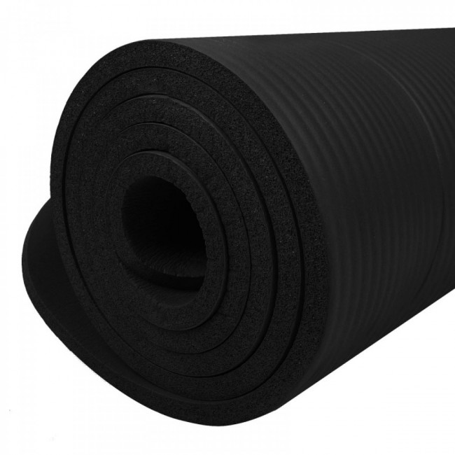 Килимок (мат) для йоги та фітнесу Springos NBR 1 см YG0005 Black