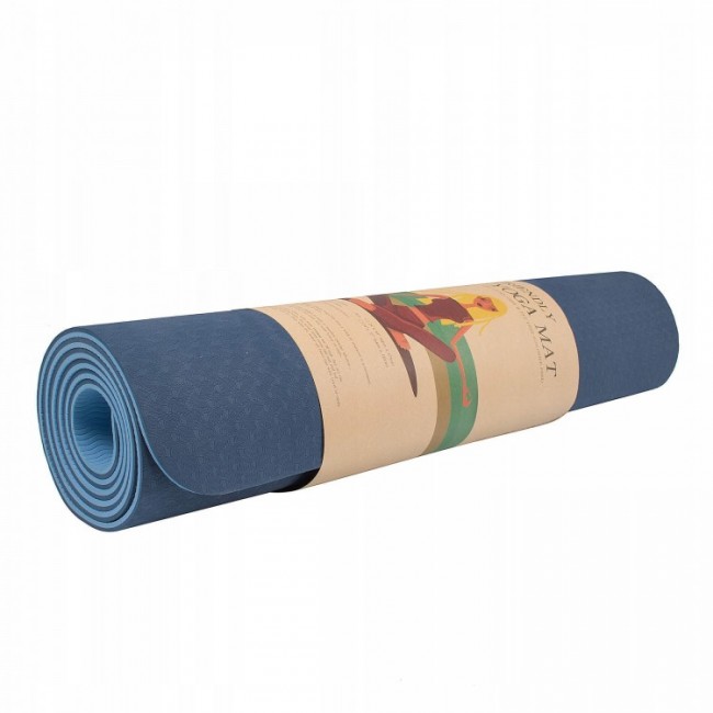 Коврик для йоги Springos TPE 6 мм YG0012 Blue/Sky Blue