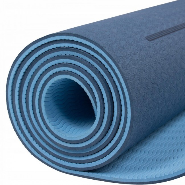 Коврик для йоги Springos TPE 6 мм YG0012 Blue/Sky Blue