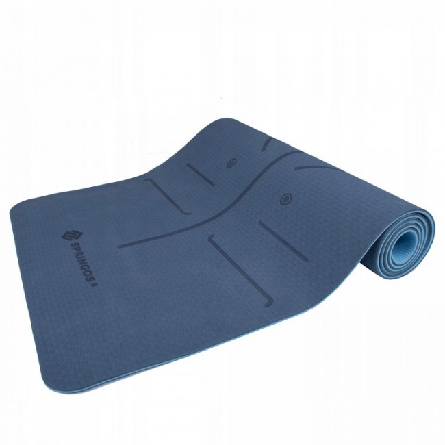 Коврик для йоги Springos TPE 6 мм YG0012 Blue/Sky Blue
