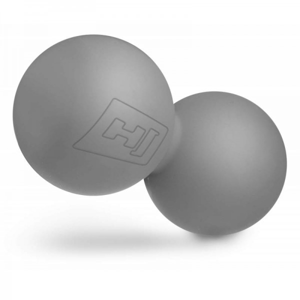 Силіконовий масажний м'ячик подвійний 63 мм HS-S063DMB сірий