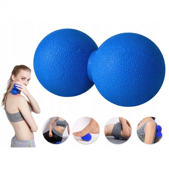 Массажный мяч двойной Springos Lacrosse Double Ball 6 x 12 см FA0024 синий