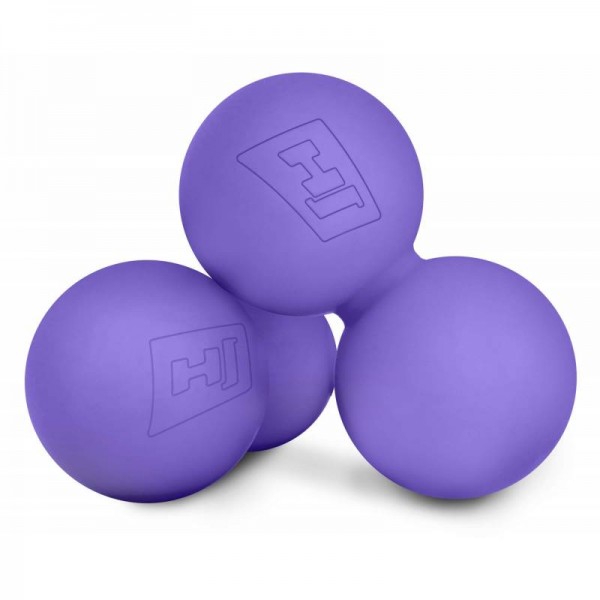 Силіконовий масажний м'ячик подвійний 63 мм HS-S063DMB фіолетовий