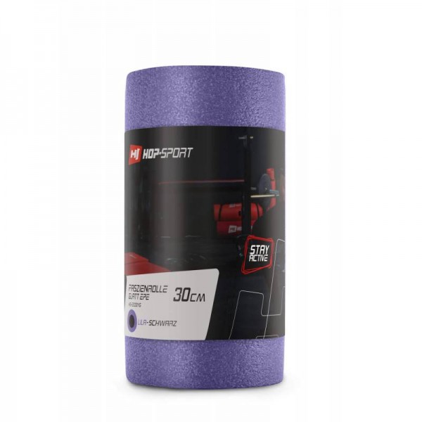 Массажный валик (ролик) для спины, фитнеса 30 см Hop-Sport HS-E030YG фиолетовый гладкий