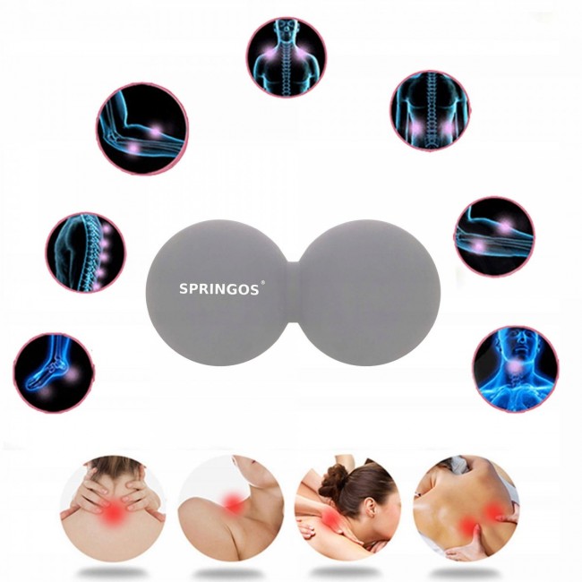 Массажный мяч двойной Springos Lacrosse Double Ball 6.5 x 13 см FA0052