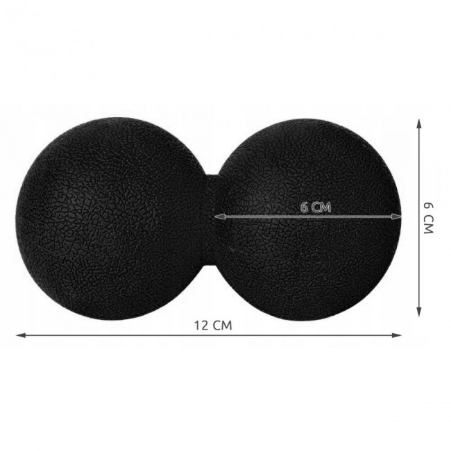 Массажный мяч двойной Springos Lacrosse Double Ball 6 x 12 см FA0022 черный