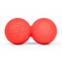 Силіконовий масажний м'ячик подвійний 63 мм HS-S063DMB червоний